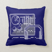 Blue Morse code design cushion 41cmx41cm