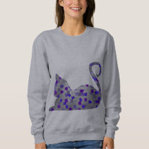 Blue Mosaic Cat Womens Wear