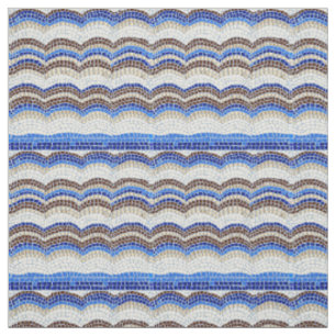 Blue Mosaic Combed Cotton Fabric