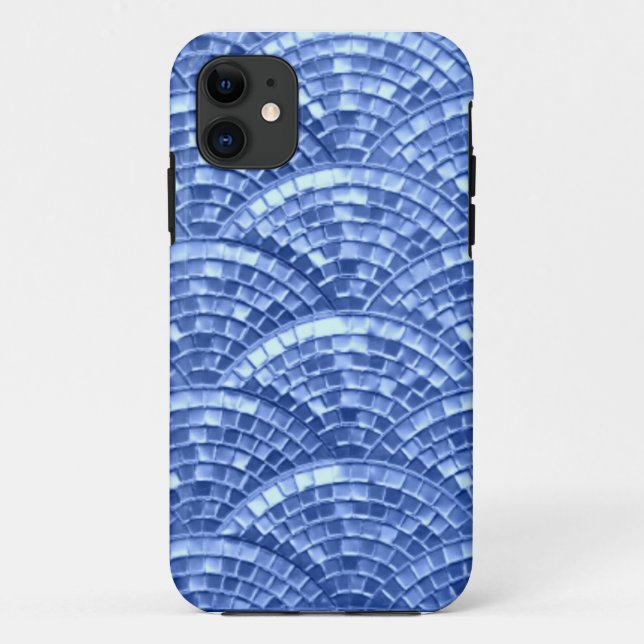 Blue Mosaic Design iPhone Case (Back)