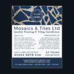 Blue Mosaic, Floorer, Tile Installer Advertising Flyer<br><div class="desc">Blue Mosaic,  Floorer,  Tile Installer Advertising Flyers By The Business Card Store.</div>
