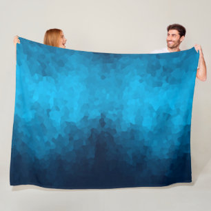 Blue Mosaic Geometric Pattern Fleece Blanket