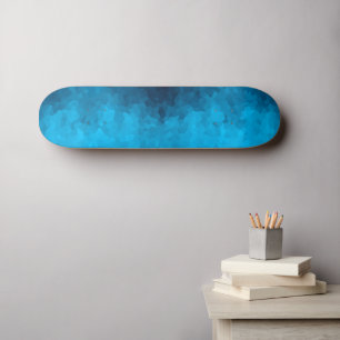 Blue Mosaic Geometric Pattern Skateboard