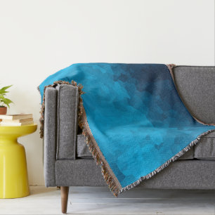 Blue Mosaic Geometric Pattern Throw Blanket
