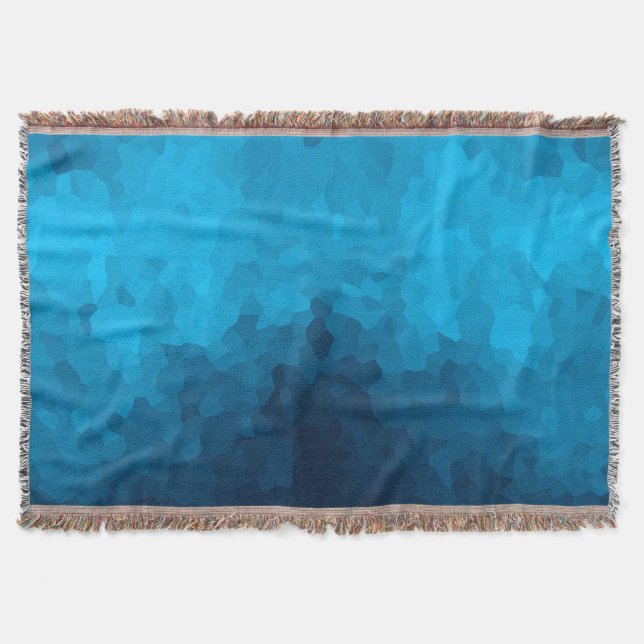 Blue Mosaic Geometric Pattern Throw Blanket (Front)
