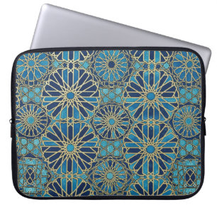 blue mosaic laptop sleeve