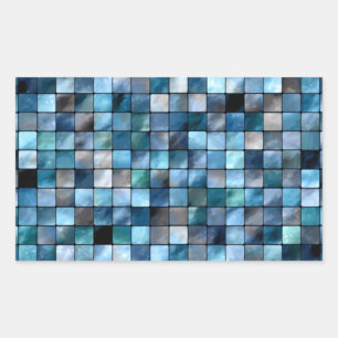 Blue Mosaic Of Tiles Rectangular Sticker