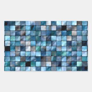 Blue Mosaic Of Tiles Rectangular Sticker