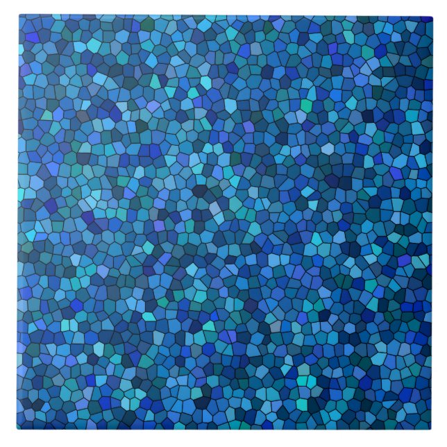 Blue Mosaic Pattern Ceramic Tile (Front)