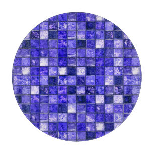 Blue mosaic pattern cutting board