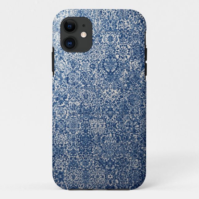 Blue Mosaic Pattern Mobile Case  (Back)