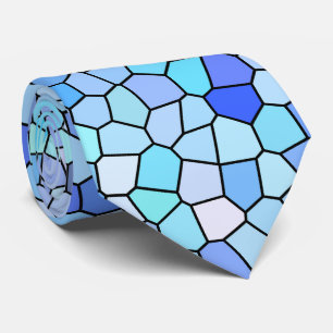 Blue Mosaic Pattern Tie