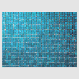 Blue mosaic pattern tissue paper