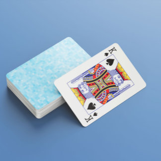 Blue Mosaic Pixelation Playing Cards