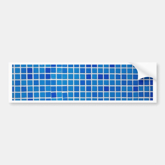 Blue Mosaic Tile Bumper Sticker (Front)