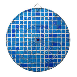Blue Mosaic Tile Dartboard