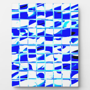 blue mosaic tile plaque
