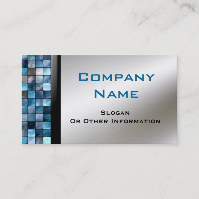 Blue Mosaic Tiles Business Cards (Front)