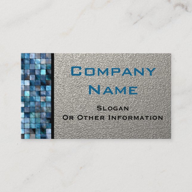 Blue Mosaic Tiles Business Cards (Front)