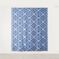Blue Mosaic Tiles Italian Bridal Shower Backdrop