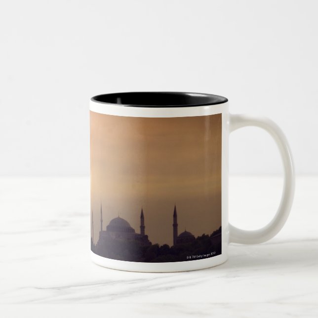 Blue Mosque and Hagia Sophia Turkey, Istanbul Two-Tone Coffee Mug (Right)