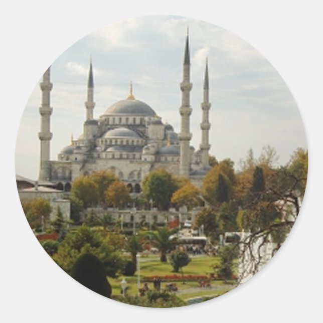 Blue Mosque Classic Round Sticker (Front)