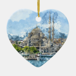 Blue Mosque in Istanbul Turkey Ceramic Tree Decoration