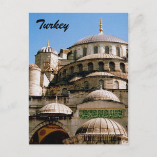 blue mosque postcard
