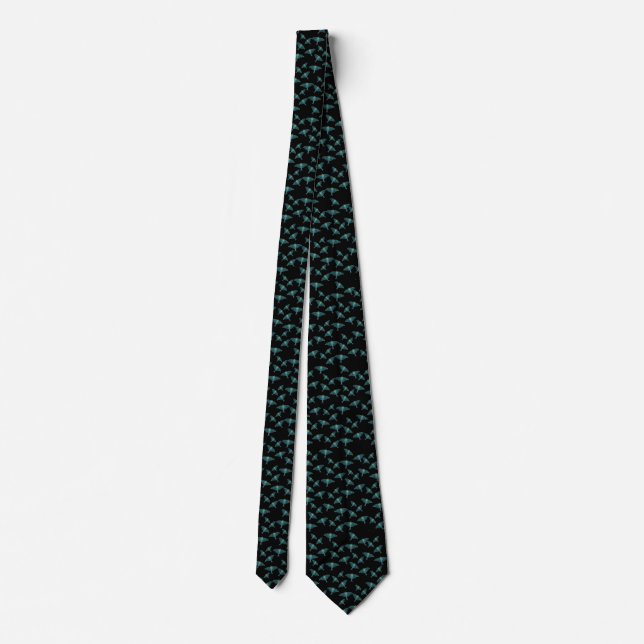 Blue Moth Butterfly Pattern Tie (Back)