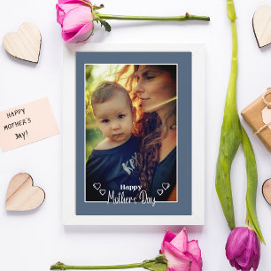 Blue mother's Day photo Holidays Card