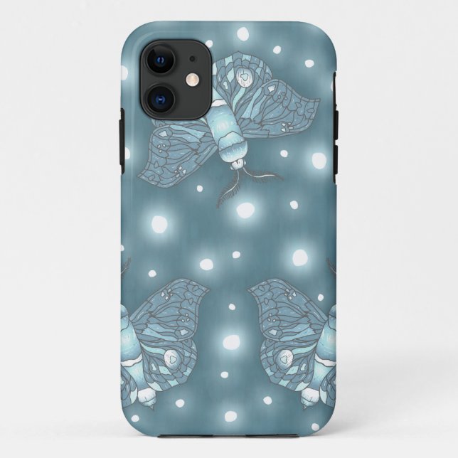 Blue Moths Case-Mate iPhone Case (Back)