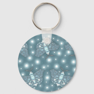 Blue Moths Key Ring