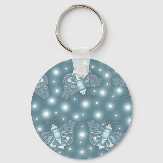 Blue Moths Key Ring (Front)