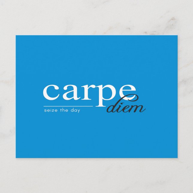 Blue Motivational Inspirational Quote Postcard (Front)