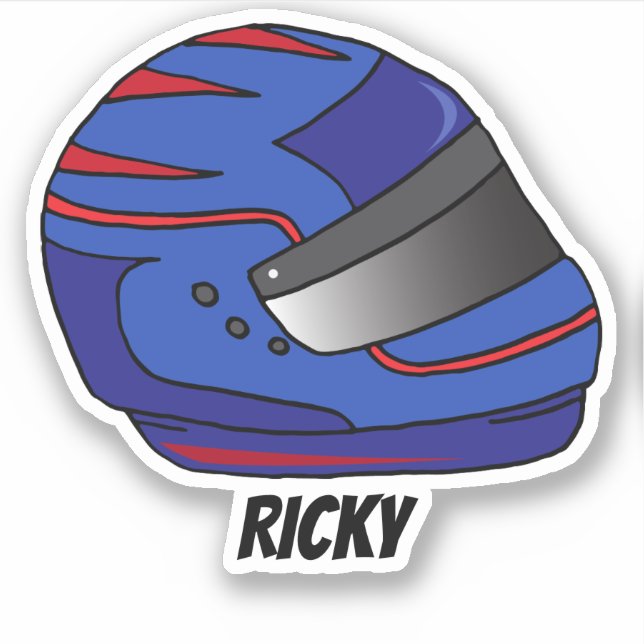 Blue Motorbike Helmet Motor Racing Fan (Front)