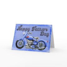 Blue Motorcycle Fathers Day Card