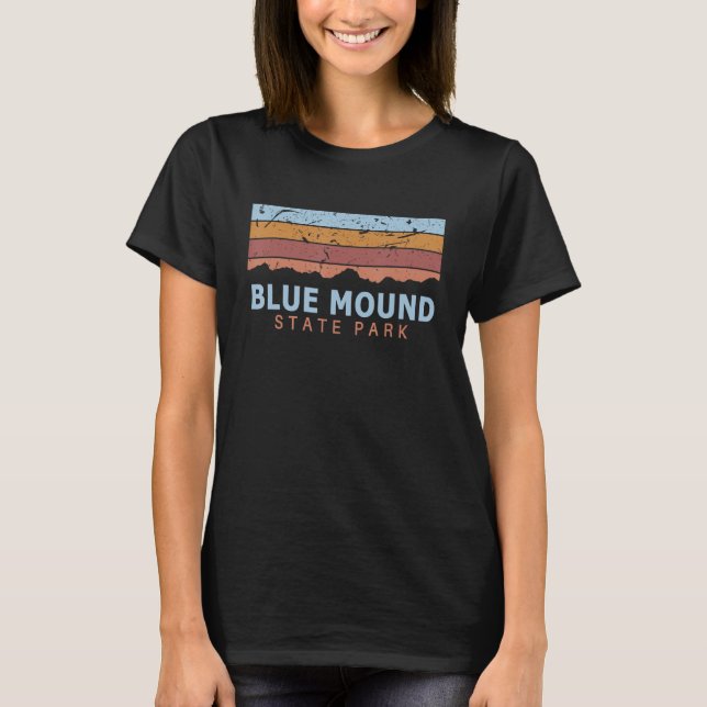 Blue Mound State Park Wisconsin Retro Cool T-Shirt (Front)
