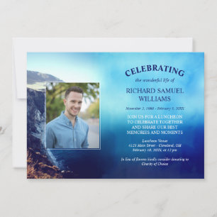 Blue Mountain Beach Photo Life Celebration Invitation