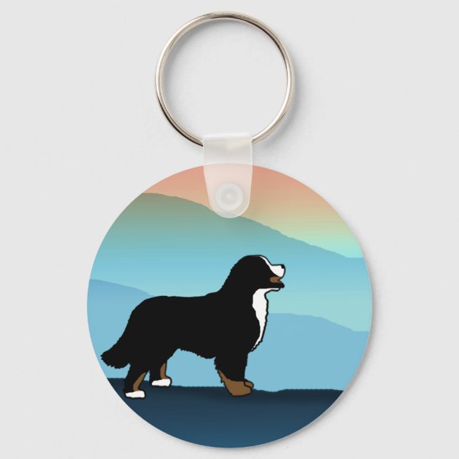 Blue Mountain Bernese Dog Key Ring (Front)