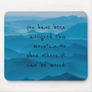 blue mountain nature landscape quote artsy mouse pad