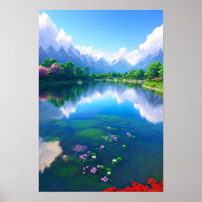 Blue Mountain Oasis Poster (Front)