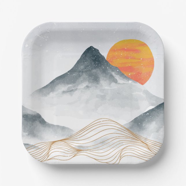 Blue Mountain Paper Plate (Front)