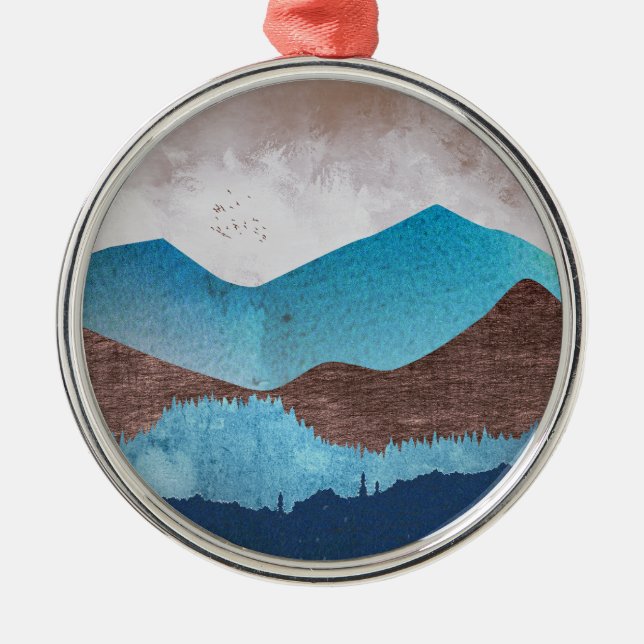 Blue Mountain Peaks Metal Ornament (Front)