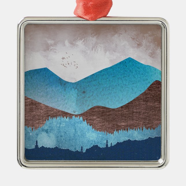 Blue Mountain Peaks Metal Ornament (Front)