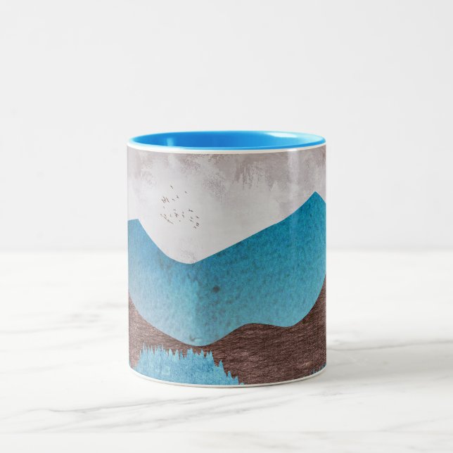 Blue Mountain Peaks Two-Tone Coffee Mug (Center)