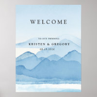 Blue Mountain Range Landscape Wedding Welcome