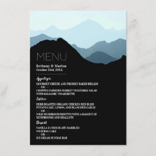 Blue Mountain Range, Modern Wedding Menu