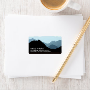 Blue Mountain Range, Rustic Wedding Label