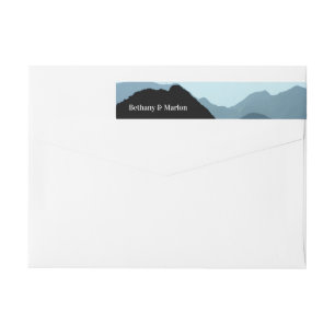 Blue Mountain Range, Rustic Wedding Wrap Around Label