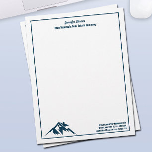 Blue Mountain Real Estate Company Custom Realtor Letterhead